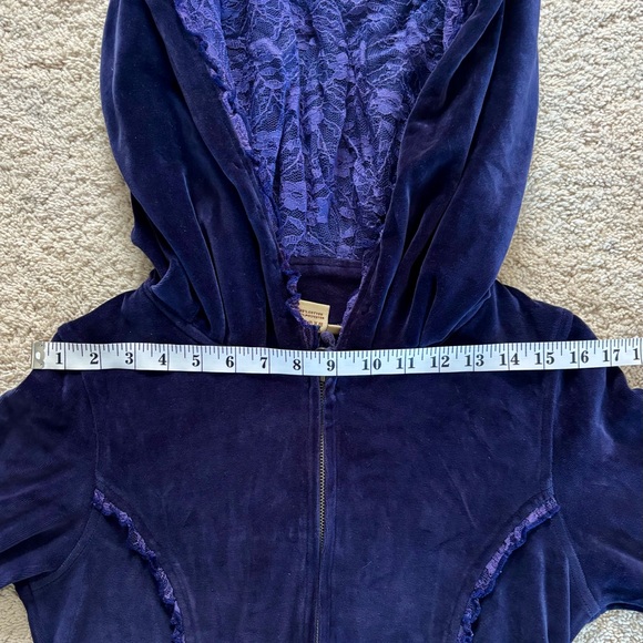 Purple Hooded Velvet Zipper Dress - Picture 11 of 12